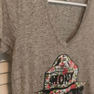 Tri Blend Heather Grey Smokey the Bear tee